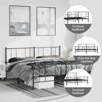 vidaXL Cadre de lit métallique avec tête de lit, sans matelas