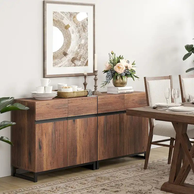 Buffets modernes WAMPAT avec étagères réglables, table de bar à café pour salle à manger