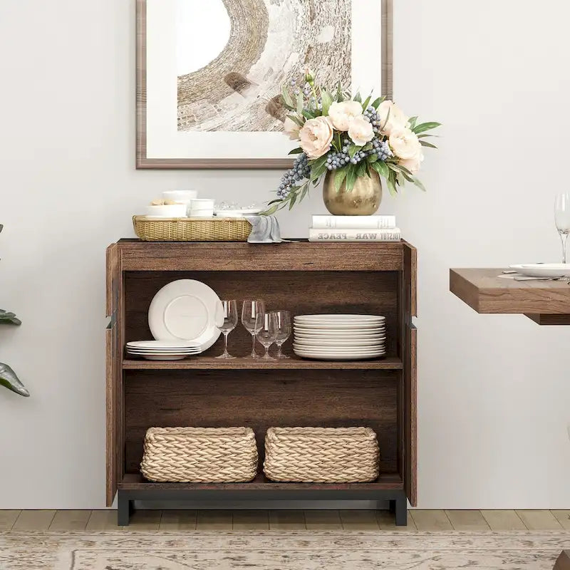 Buffets modernes WAMPAT avec étagères réglables, table de bar à café pour salle à manger