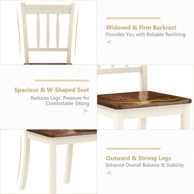 2 Pieces Solid Whitesburg Spindle Back Wood Dining Chairs - 18 x 21 x 38.5( L x D x H )