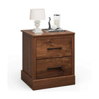 Table de chevet compacte en bois avec tiroirs de rangement