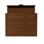 27 Brown One Drawer Nightstand with Bronze Pulls