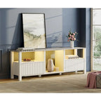 Meuble TV LED pour téléviseur de 75 pouces, meuble console TV moderne avec armoire