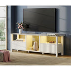 Meuble TV LED pour téléviseur de 75 pouces, meuble console TV moderne avec armoire