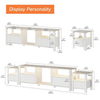 Meuble TV LED pour téléviseur de 75 pouces, meuble console TV moderne avec armoire