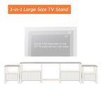 Meuble TV LED pour téléviseur de 75 pouces, meuble console TV moderne avec armoire
