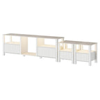 Meuble TV LED pour téléviseur de 75 pouces, meuble console TV moderne avec armoire