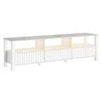 Meuble TV LED pour téléviseur de 75 pouces, meuble console TV moderne avec armoire