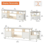 Meuble TV LED pour téléviseur de 75 pouces, meuble console TV moderne avec armoire