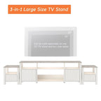 Meuble TV LED pour téléviseur de 75 pouces, meuble console TV moderne avec armoire