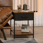 Costway Lot de 2 tables de chevet à 2 niveaux avec tiroir, 40,6 x 40,6 x 53,3 cm (L x l x H)