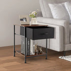Costway Lot de 2 tables de chevet à 2 niveaux avec tiroir, 40,6 x 40,6 x 53,3 cm (L x l x H)