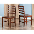 2-Pc Ladder-back Chair Set, Walnut - 16.54 x 18.63 x 34.65 inches