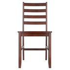 2-Pc Ladder-back Chair Set, Walnut - 16.54 x 18.63 x 34.65 inches