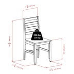 2-Pc Ladder-back Chair Set, Walnut - 16.54 x 18.63 x 34.65 inches