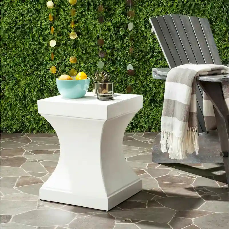 SAFAVIEH Selvaggia Table d'appoint d'intérieur/extérieur en béton - 13.7x13.7x17.7 - 14Wx14Dx18H