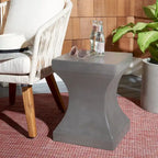 SAFAVIEH Selvaggia Table d'appoint d'intérieur/extérieur en béton - 13.7x13.7x17.7 - 14Wx14Dx18H