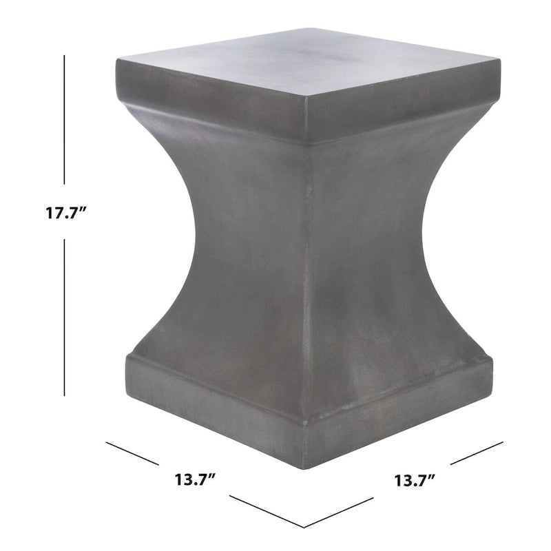 SAFAVIEH Selvaggia Table d'appoint d'intérieur/extérieur en béton - 13.7x13.7x17.7 - 14Wx14Dx18H