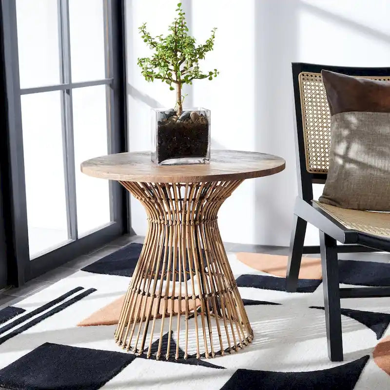 SAFAVIEH Abigail Table d'appoint ronde côtière - 23 L x 23 P x 20,1 H - 23L x 23P x 20H