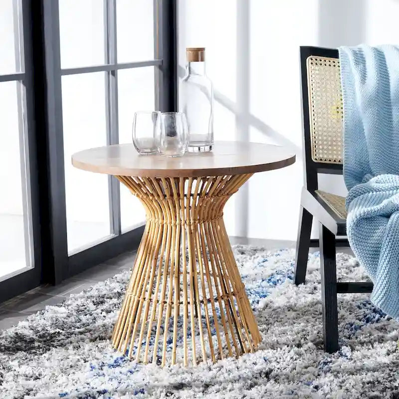 SAFAVIEH Abigail Table d'appoint ronde côtière - 23 L x 23 P x 20,1 H - 23L x 23P x 20H