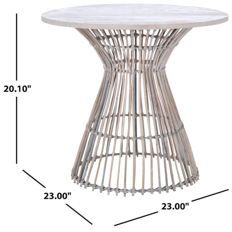 SAFAVIEH Abigail Table d'appoint ronde côtière - 23 L x 23 P x 20,1 H - 23L x 23P x 20H