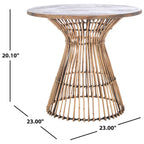 SAFAVIEH Abigail Table d'appoint ronde côtière - 23 L x 23 P x 20,1 H - 23L x 23P x 20H