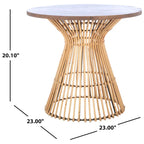 SAFAVIEH Abigail Table d'appoint ronde côtière - 23 L x 23 P x 20,1 H - 23L x 23P x 20H