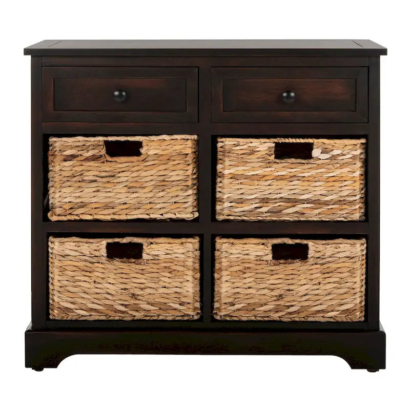 Meuble de rangement 6 tiroirs SAFAVIEH Ardelia rouge (entièrement assemblé) - 30Lx13Px26H