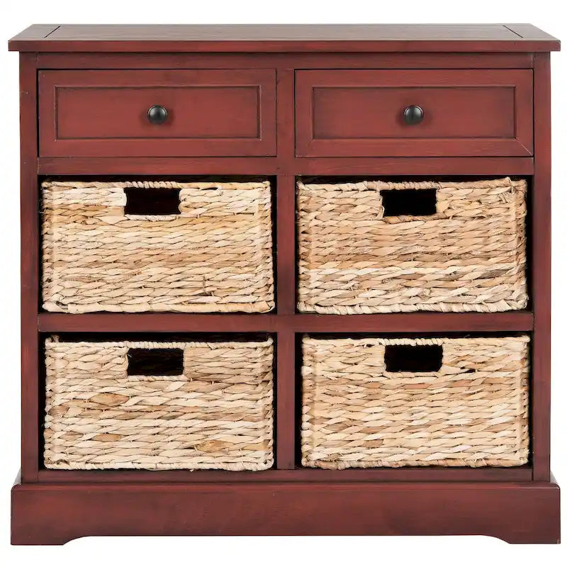 Meuble de rangement 6 tiroirs SAFAVIEH Ardelia rouge (entièrement assemblé) - 30Lx13Px26H