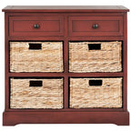 Meuble de rangement 6 tiroirs SAFAVIEH Ardelia rouge (entièrement assemblé) - 30Lx13Px26H