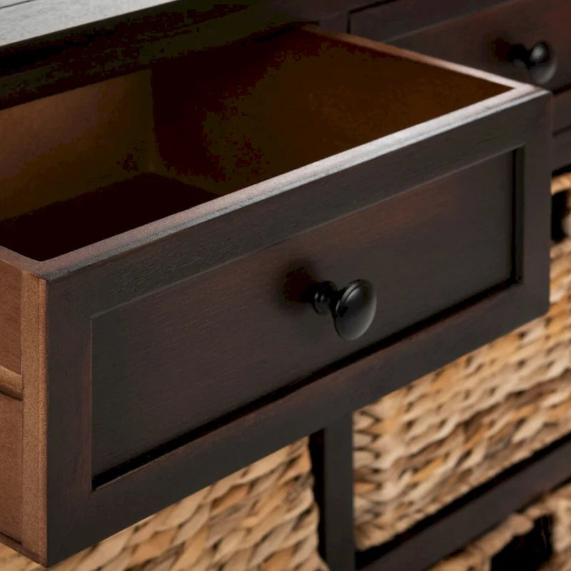 Meuble de rangement 6 tiroirs SAFAVIEH Ardelia rouge (entièrement assemblé) - 30Lx13Px26H