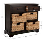 Meuble de rangement 6 tiroirs SAFAVIEH Ardelia rouge (entièrement assemblé) - 30Lx13Px26H