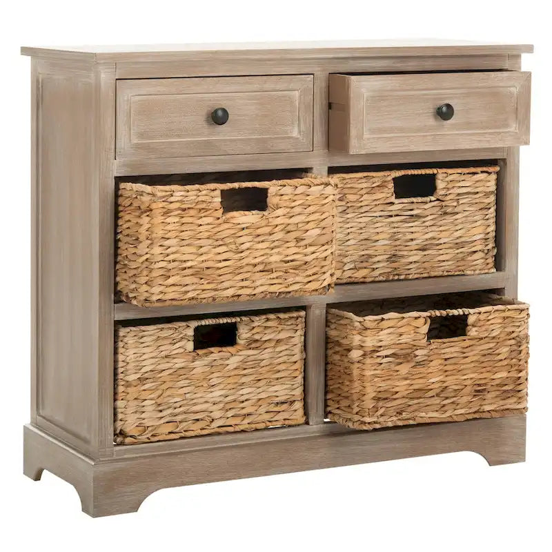 Meuble de rangement 6 tiroirs SAFAVIEH Ardelia rouge (entièrement assemblé) - 30Lx13Px26H