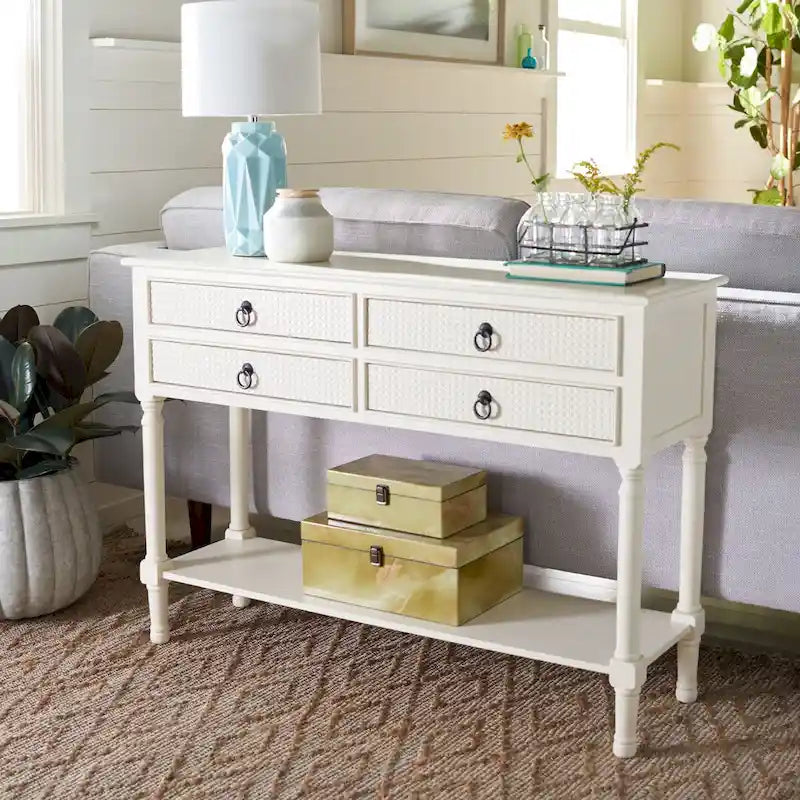 Table console à 4 tiroirs SAFAVIEH Artelia - 42 L x 13 P x 29,5 H - 42Lx13Px30H