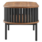 Table basse ovale en bois bicolore moderne Collins avec étagère