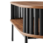 Table basse ovale en bois bicolore moderne Collins avec étagère