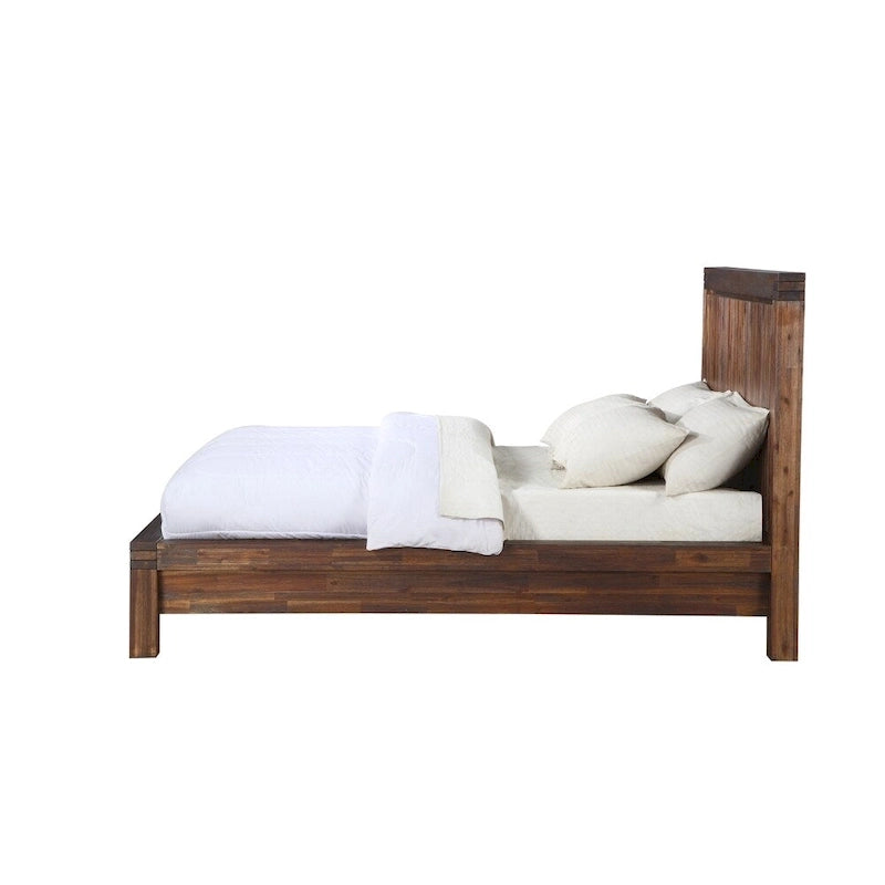 Lit plateforme en bois massif Meadow, brun brique