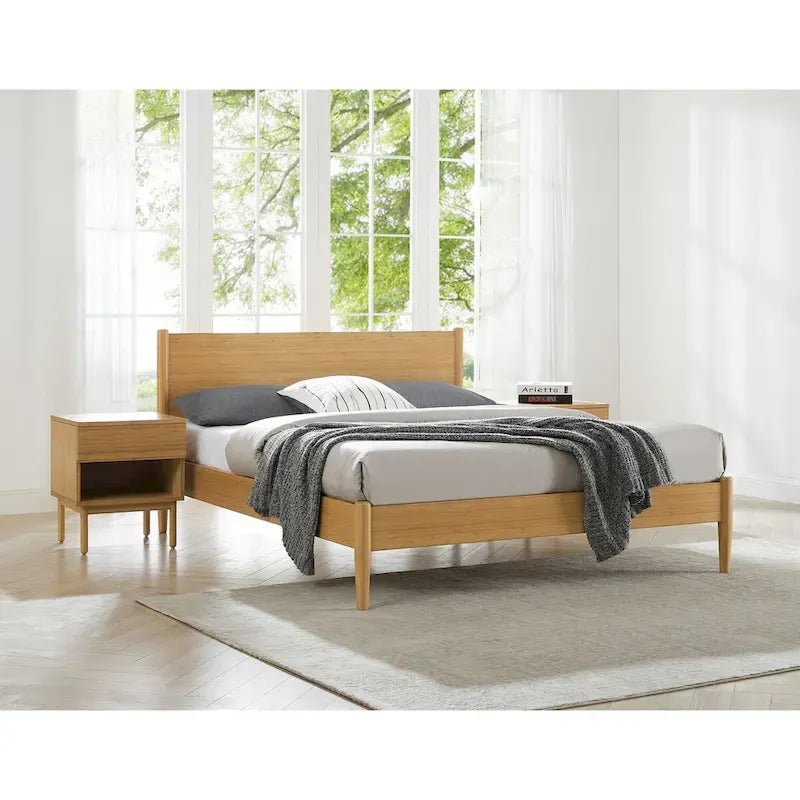 Lit plateforme King size Ria, Caramélisé