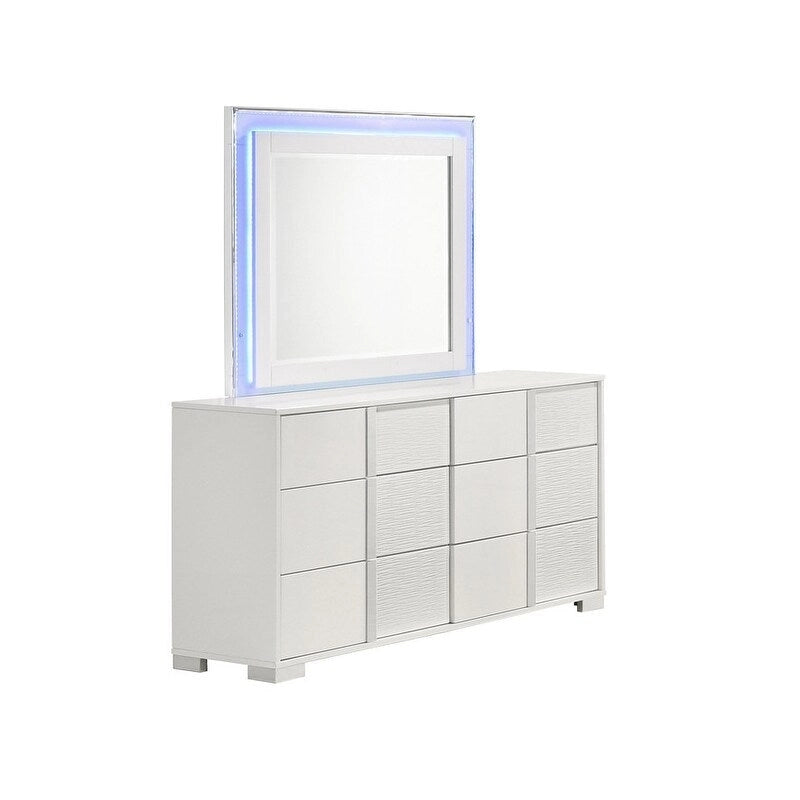 Ensemble de chambre à coucher B750 laque blanche avec LED de Best Quality Furniture
