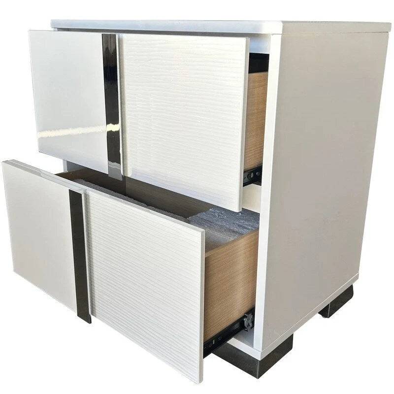 Ensemble de chambre à coucher B750 laque blanche avec LED de Best Quality Furniture