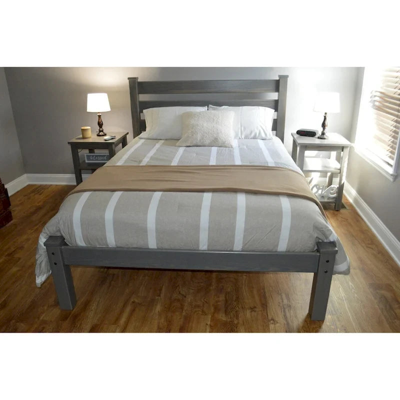 Lit plateforme Queen en pin massif non fini Homestead