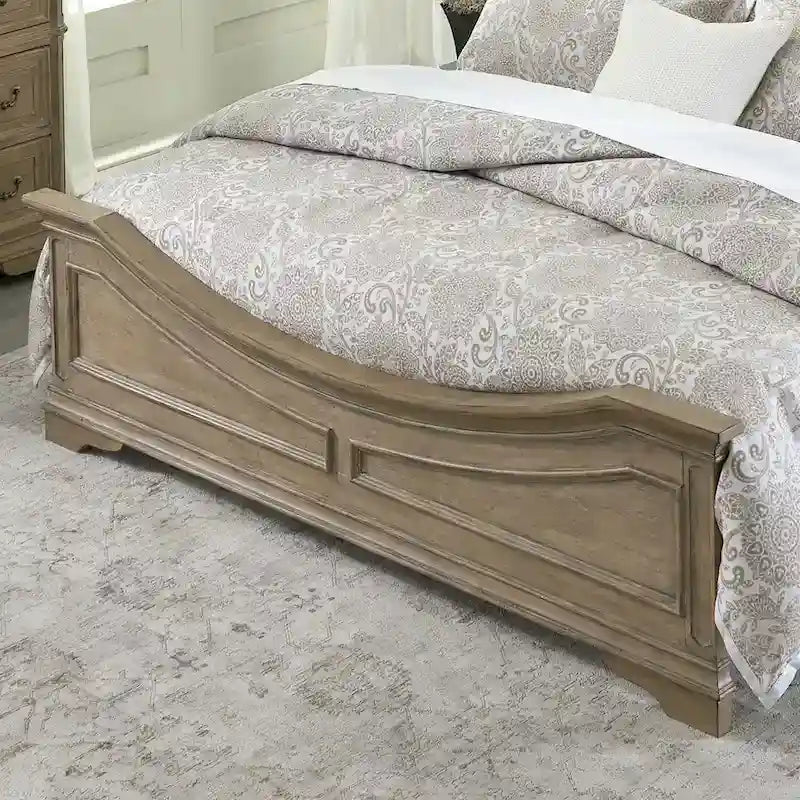 Lit capitonné Magnolia Manor, et ensemble commode et miroir
