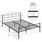 Lit avec rangement, avec tête et pied de lit à motif vintage, supporte jusqu'à 360 kg