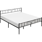 Lit avec rangement, avec tête et pied de lit à motif vintage, supporte jusqu'à 360 kg