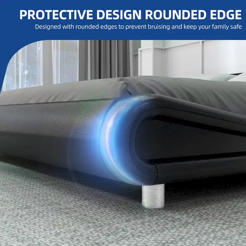 Cadre de lit en similicuir Moasis King Design Model avec LED