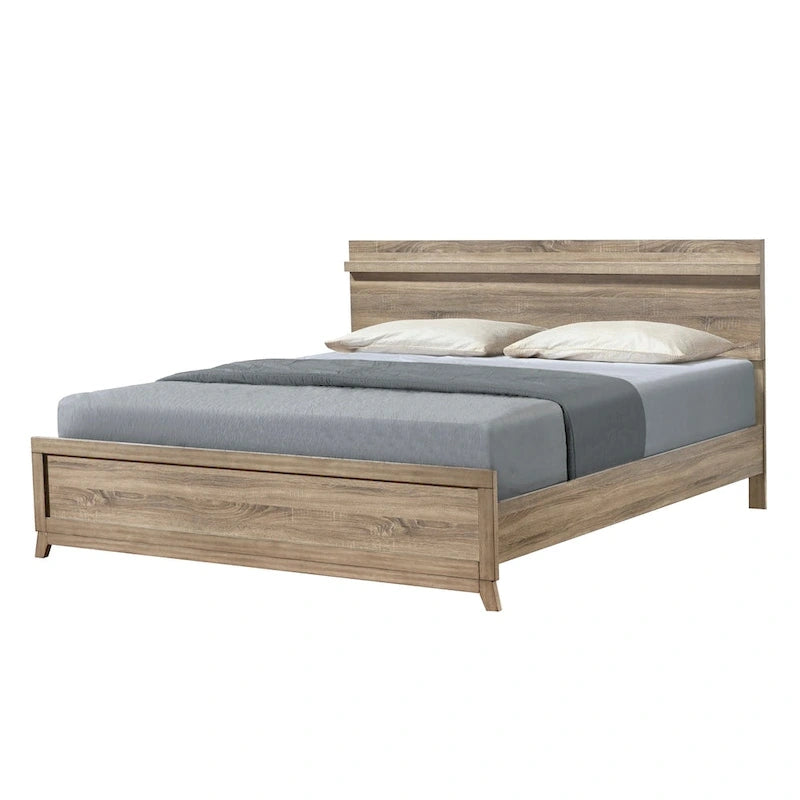 Ensemble de chambre à coucher 5 pièces Daemon en panneau brun clair
