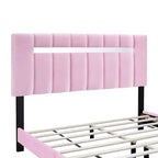 Pink Velvet Upholstered bed frame with adjustable Features,teenage girl's favoriate Pink collection