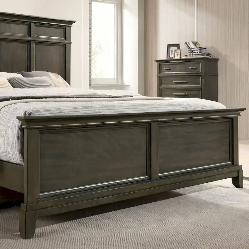 Ensemble de chambre à coucher 6 pièces en bois gris traditionnel Evva de Furniture of America