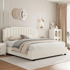 Lit double en velours relevable