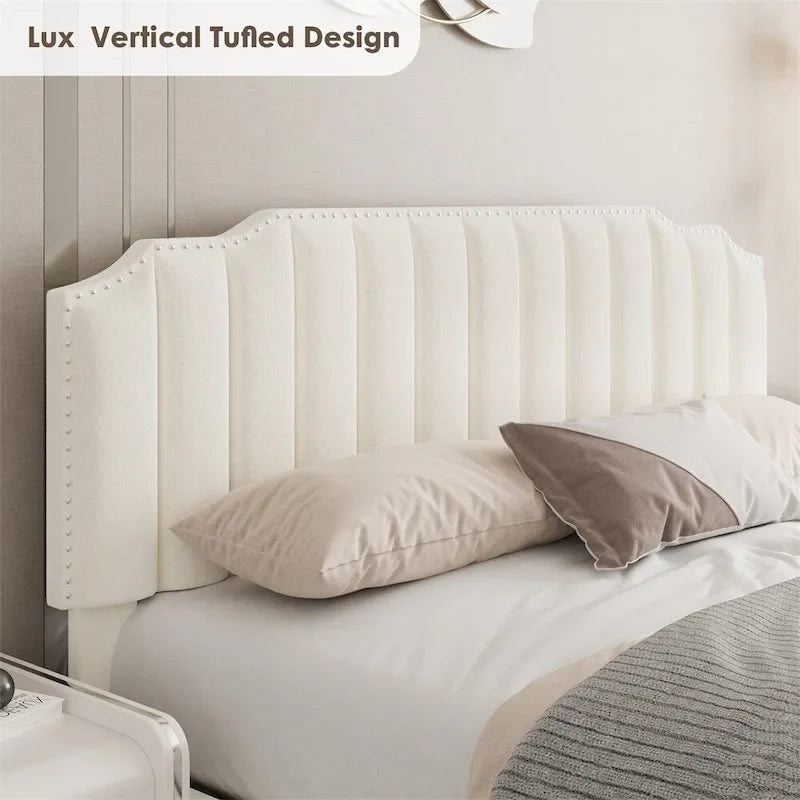 Lit double en velours relevable
